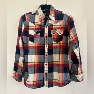Youth Plaid Button-Up Shirt, M (10/12)